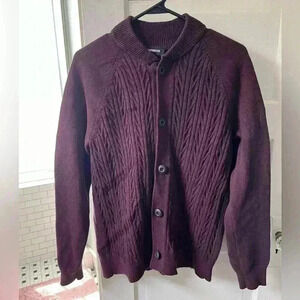 Express brand burgundy knit button down cardigan